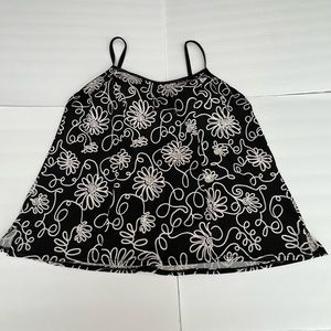 Black And White Floral Tankini